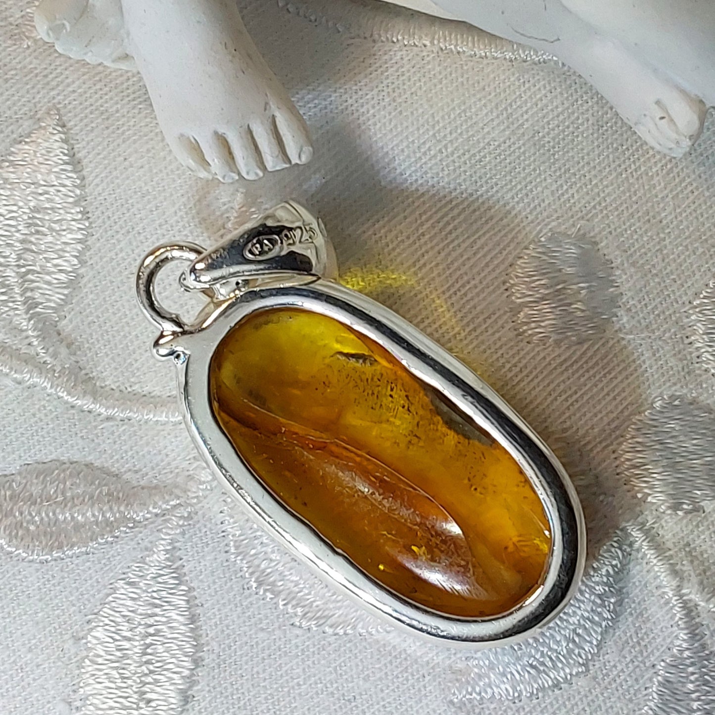 Pendentif Ambre Baltique argent 925