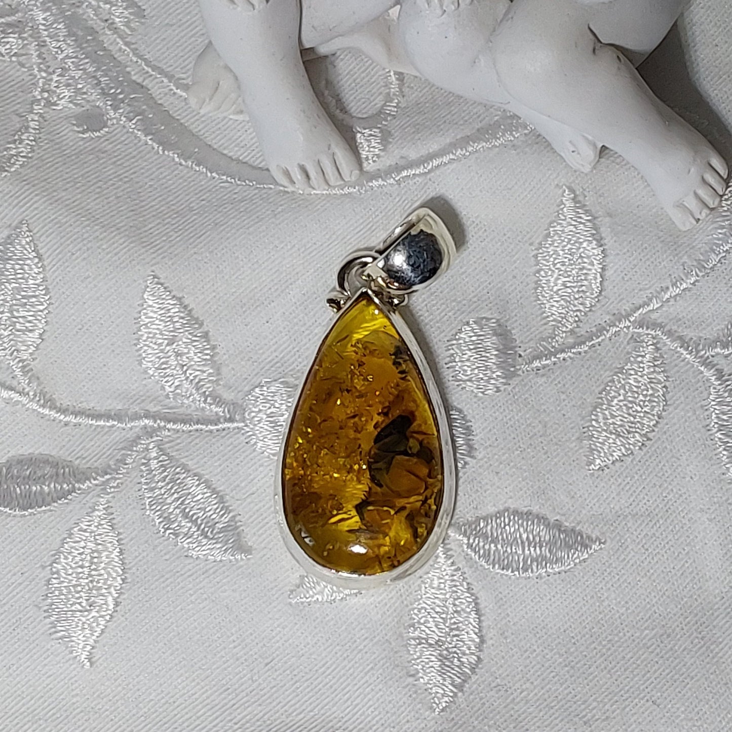 Pendentif Ambre Baltique argent 925