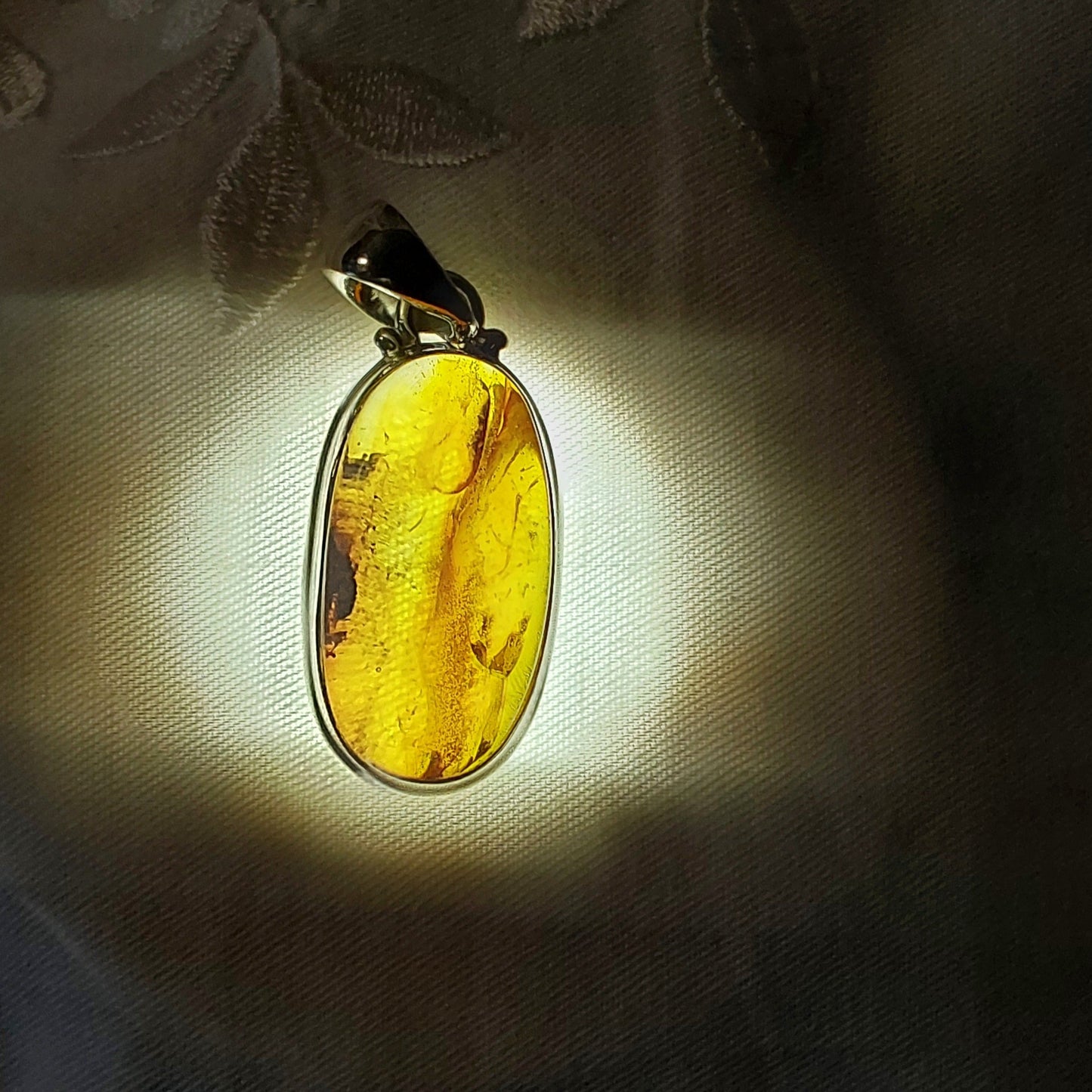 Pendentif Ambre Baltique argent 925