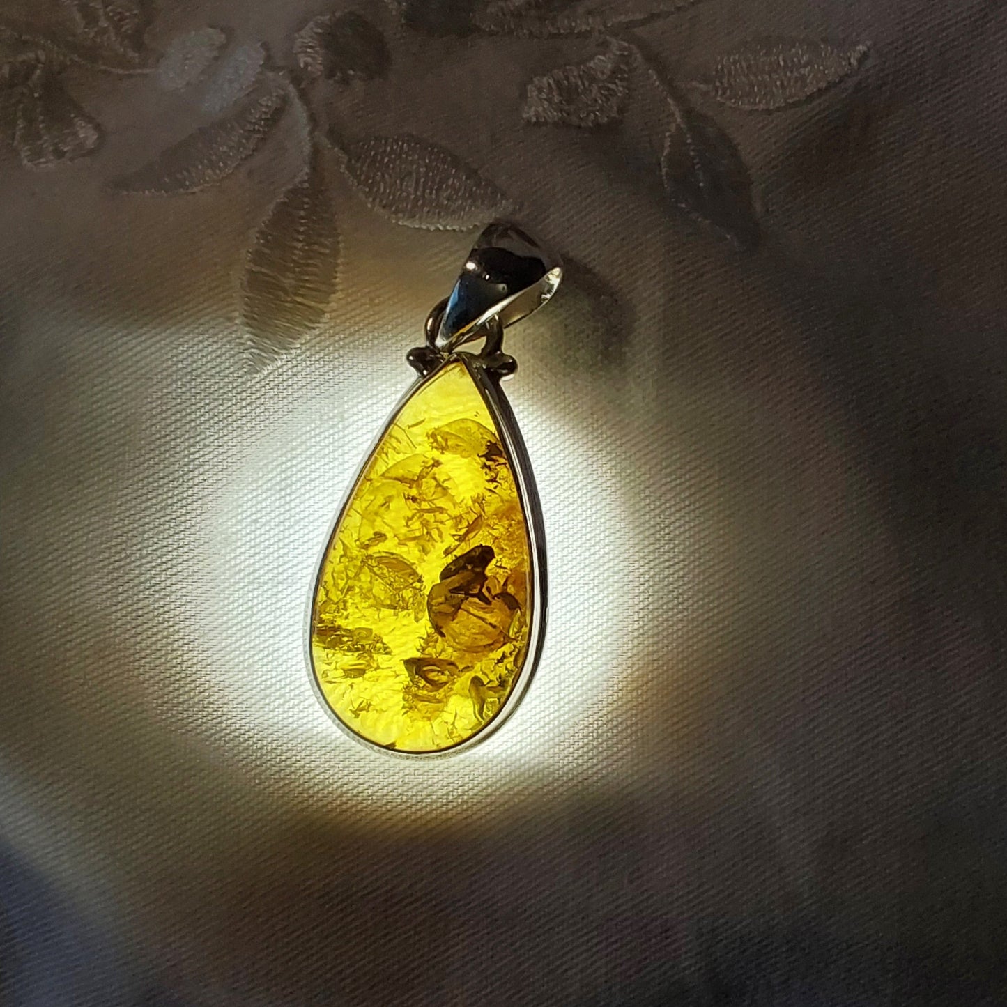 Pendentif Ambre Baltique argent 925