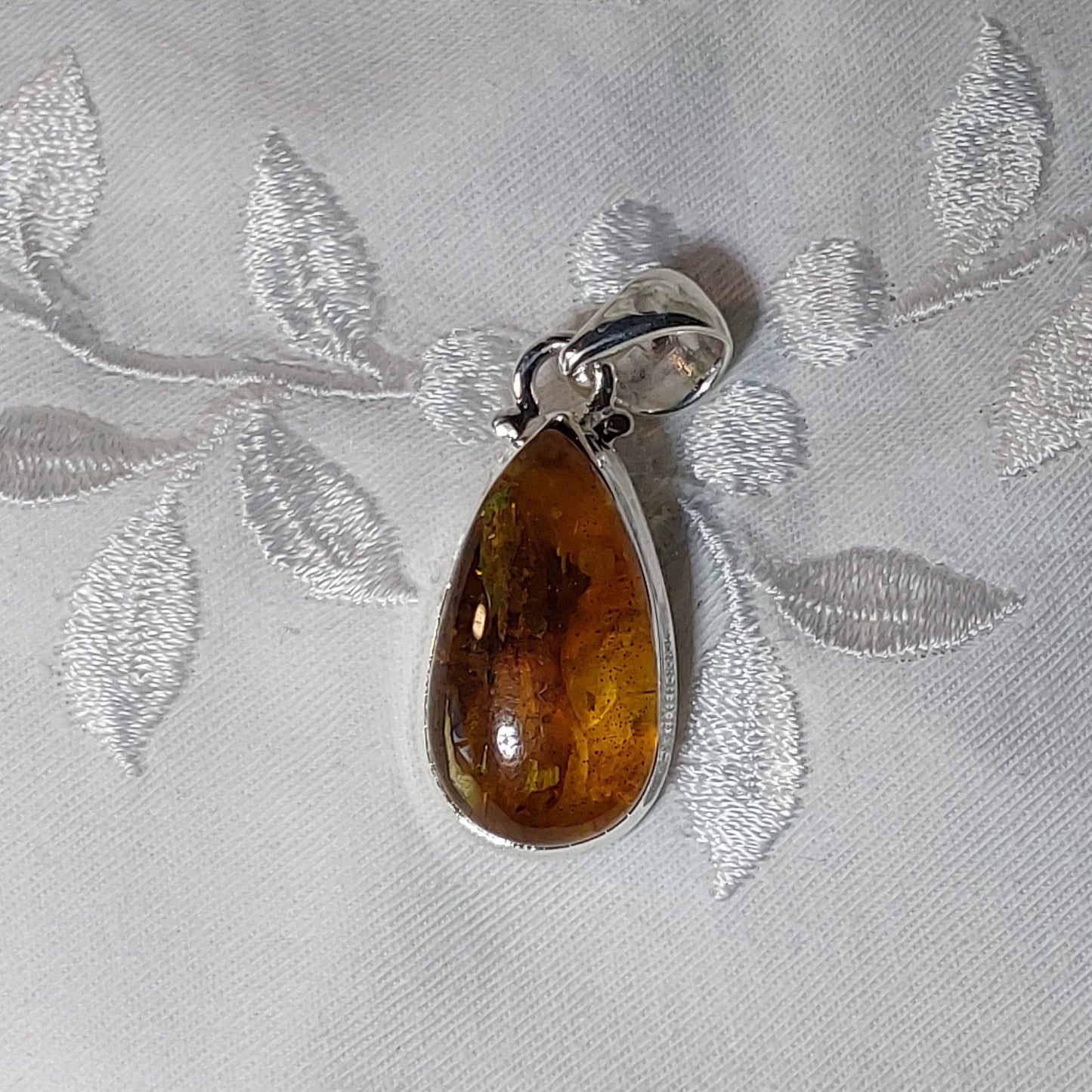 Pendentif Ambre Baltique argent 925