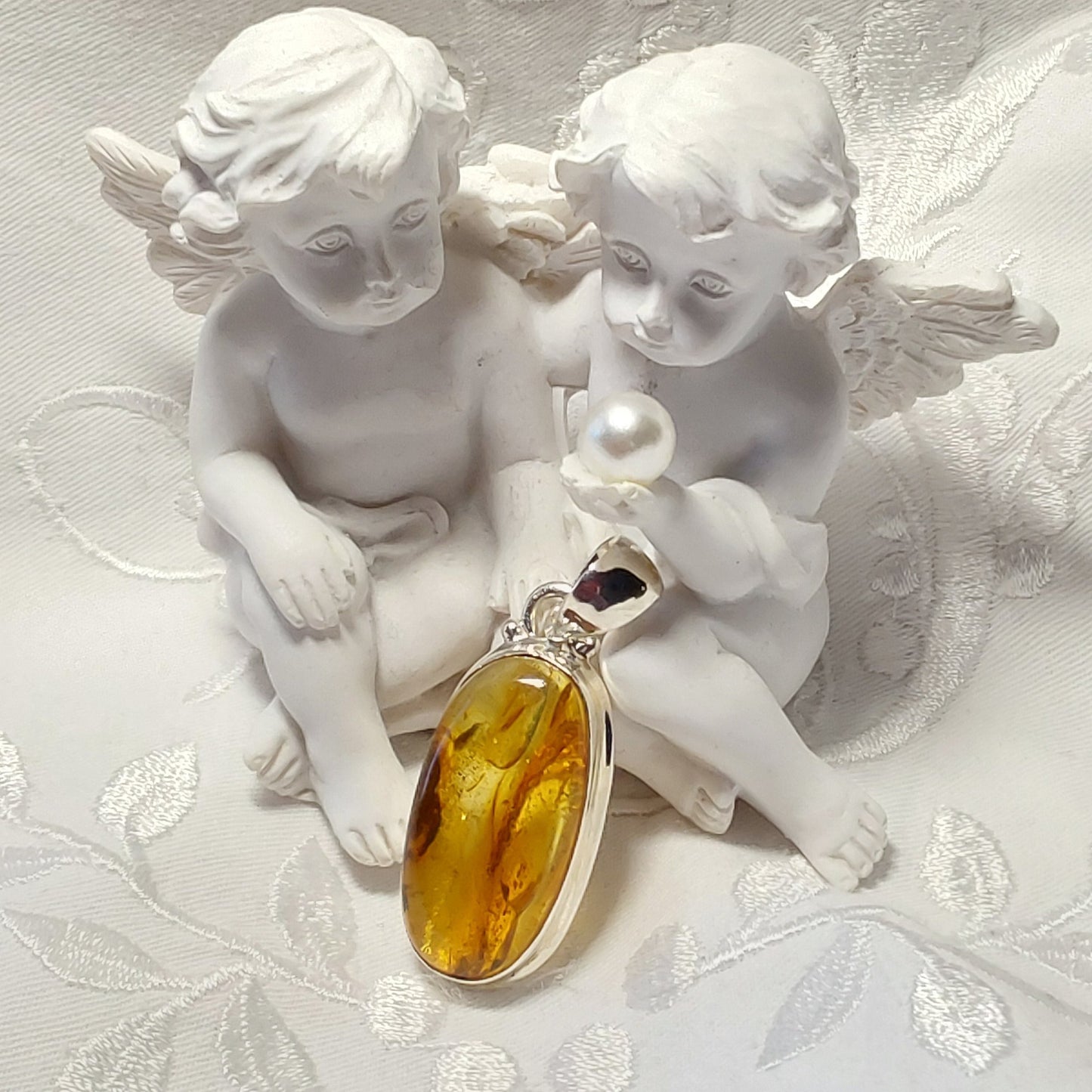 Pendentif Ambre Baltique argent 925
