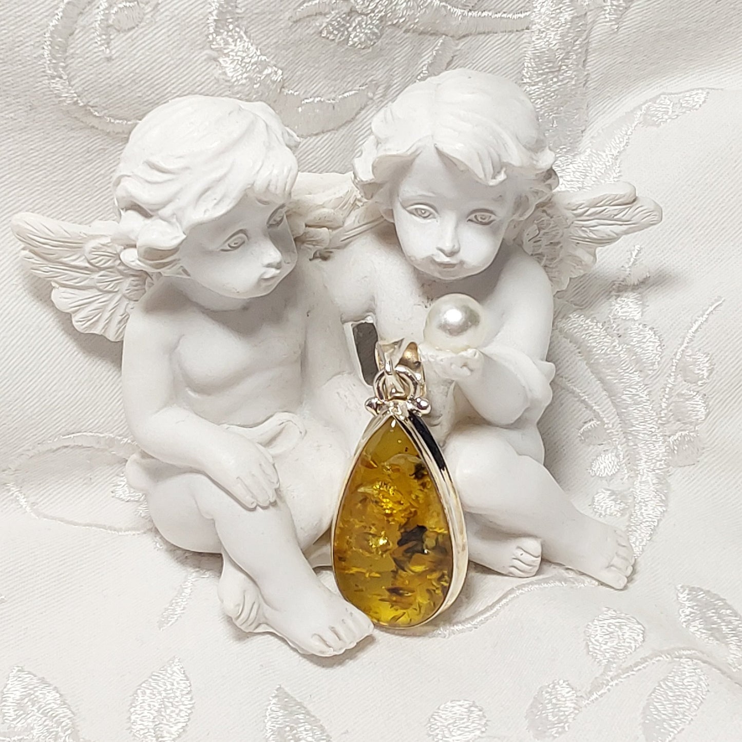 Pendentif Ambre Baltique argent 925