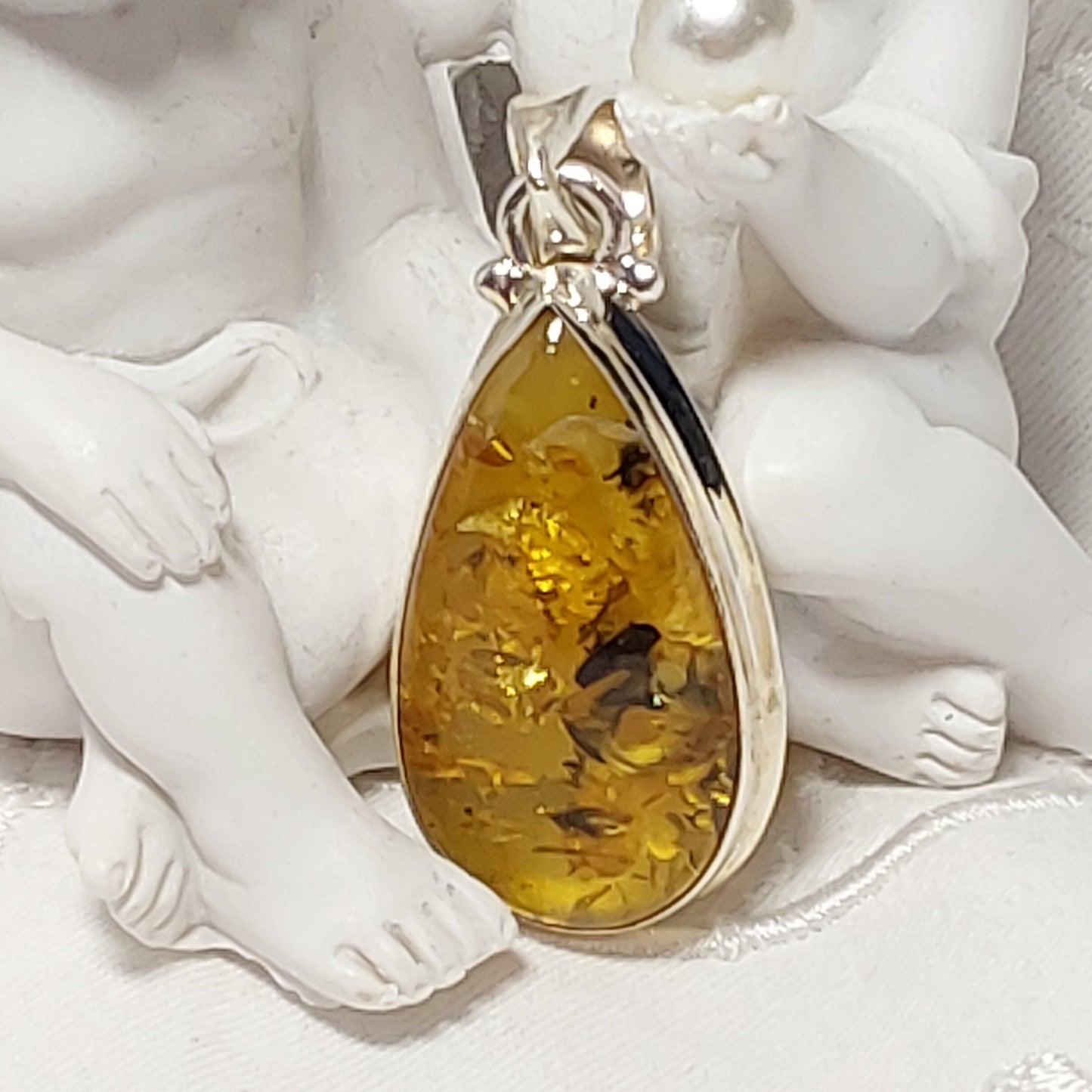 Pendentif Ambre Baltique argent 925