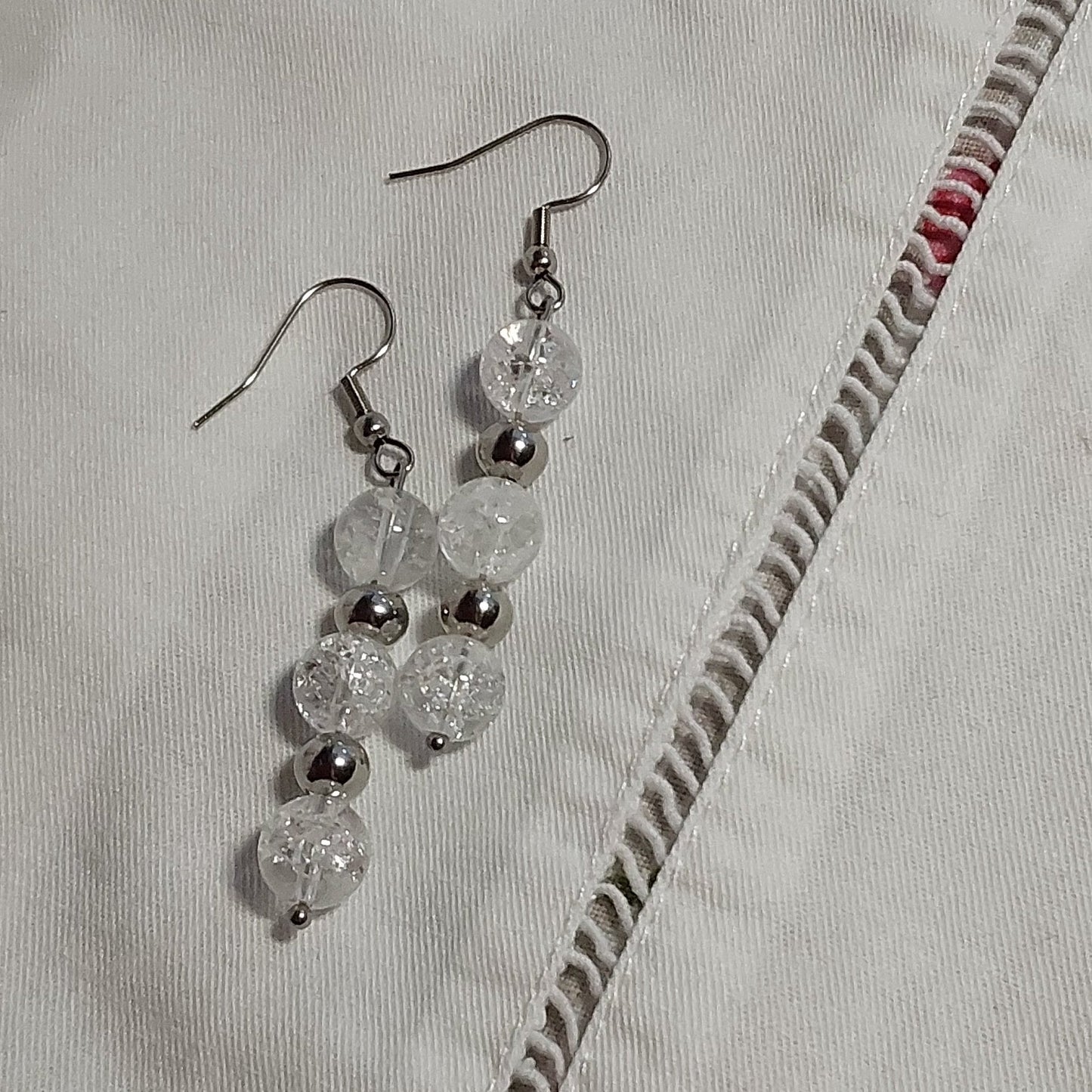 Boucles d'oreilles Cristal de Roche craquelé