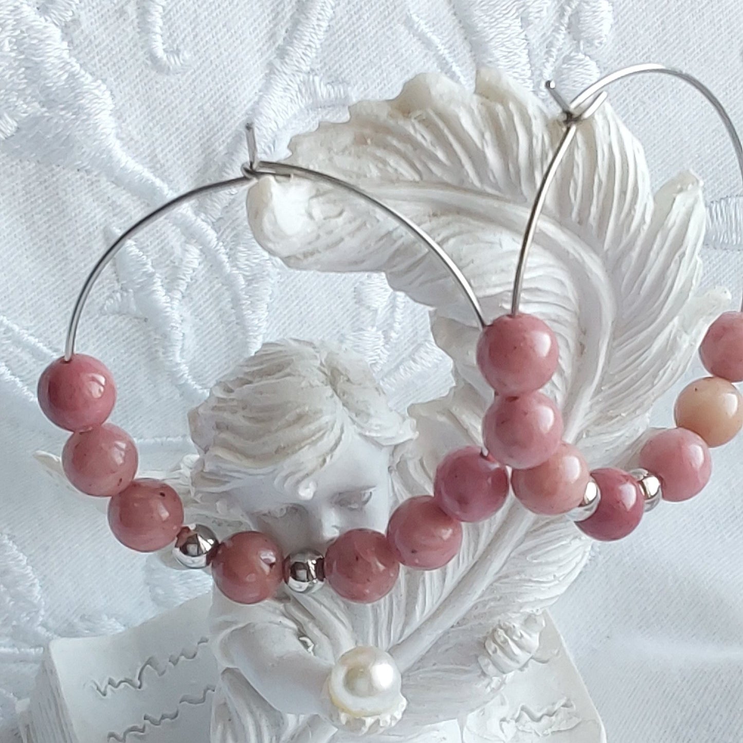 Boucles d'oreilles Rhodonite
