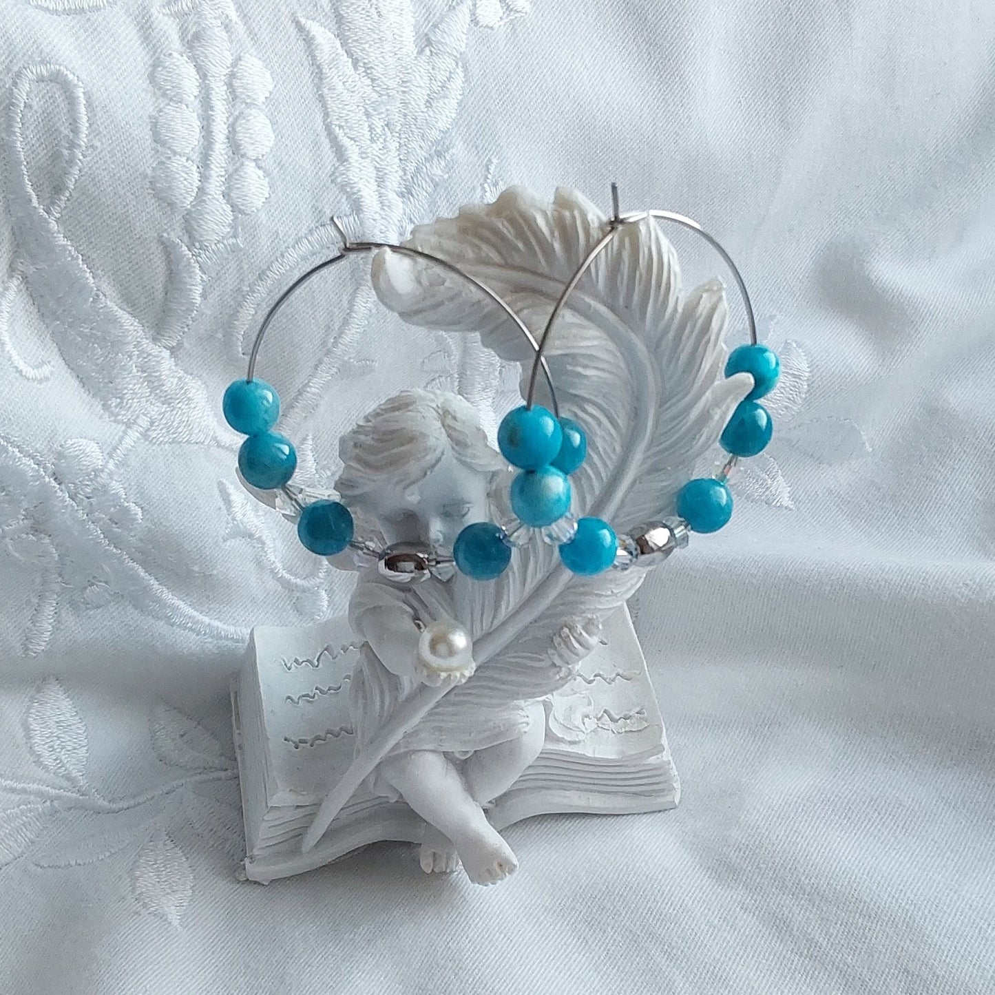 Boucles d'oreilles Apatite Bleue