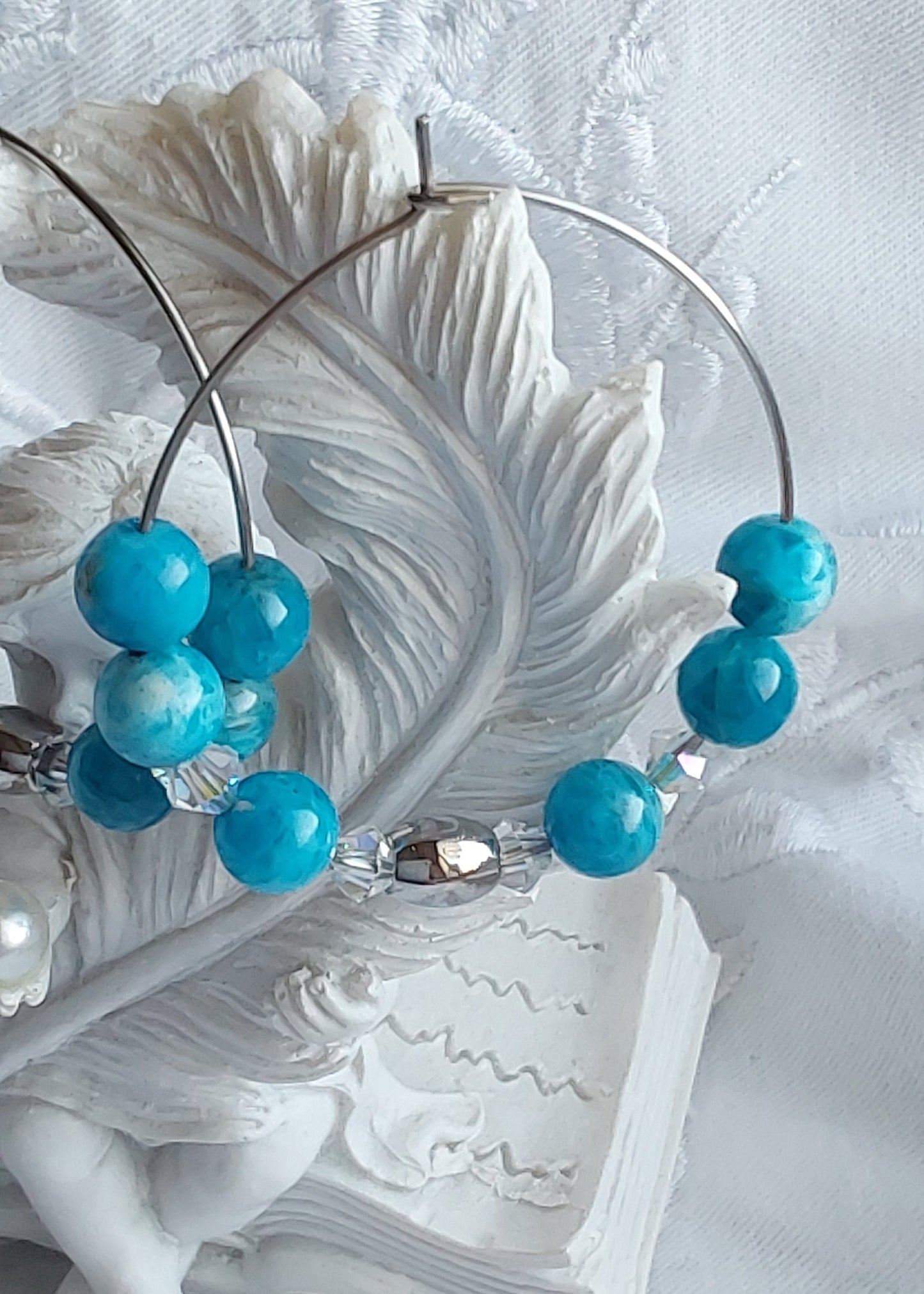 Boucles d'oreilles Apatite Bleue