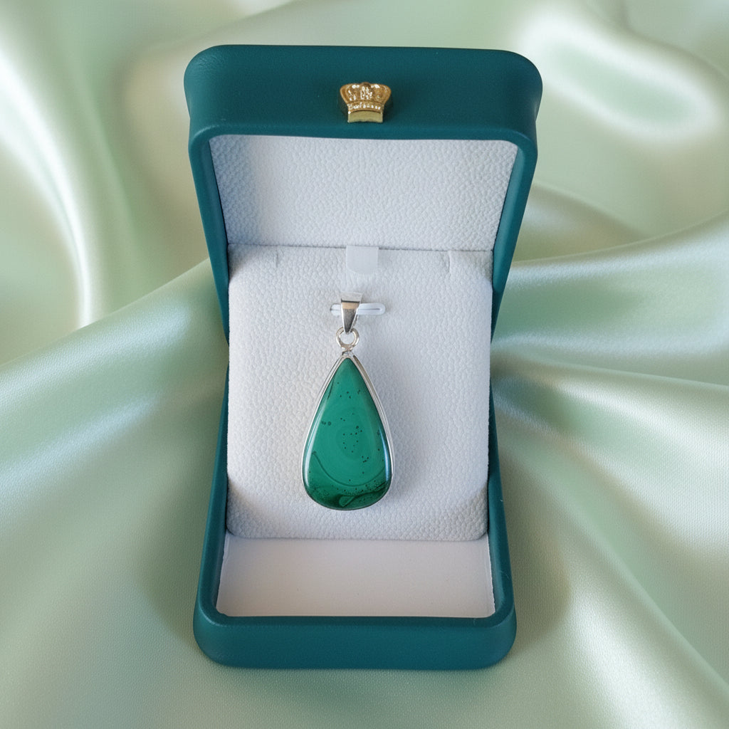 Pendentif Malachite argent 925