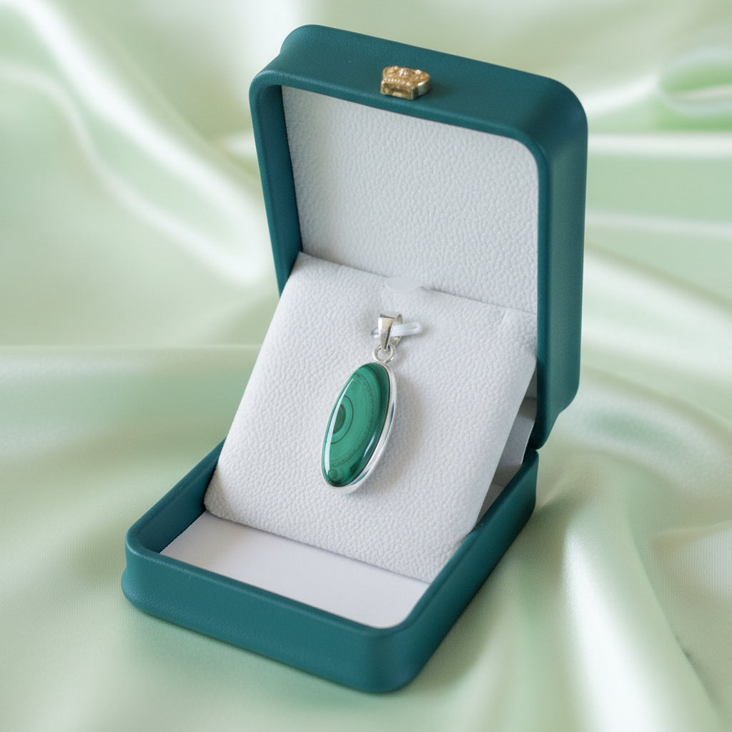 Pendentif Malachite argent 925