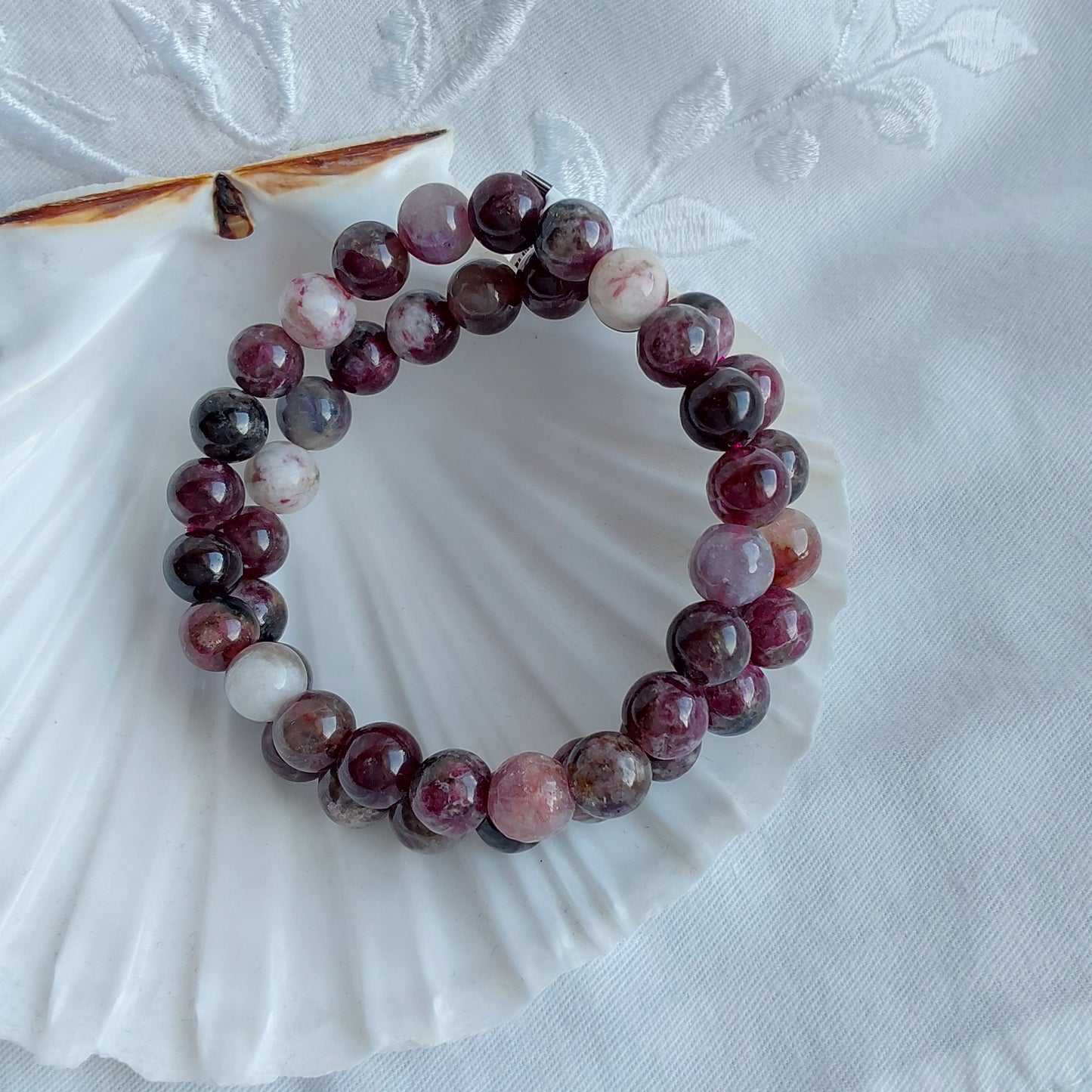 Bracelet Tourmaline Rose sur Quartz