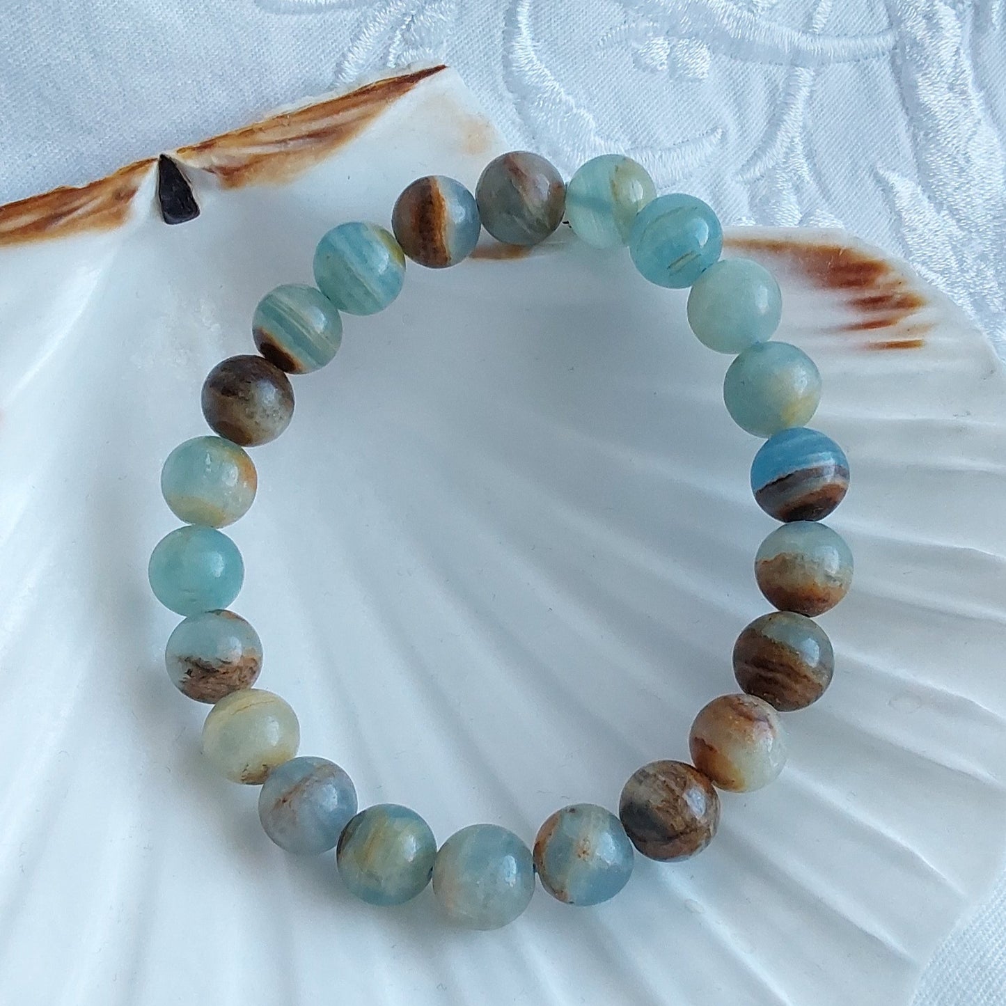 Bracelet Calcite Bleue Sur Gangue