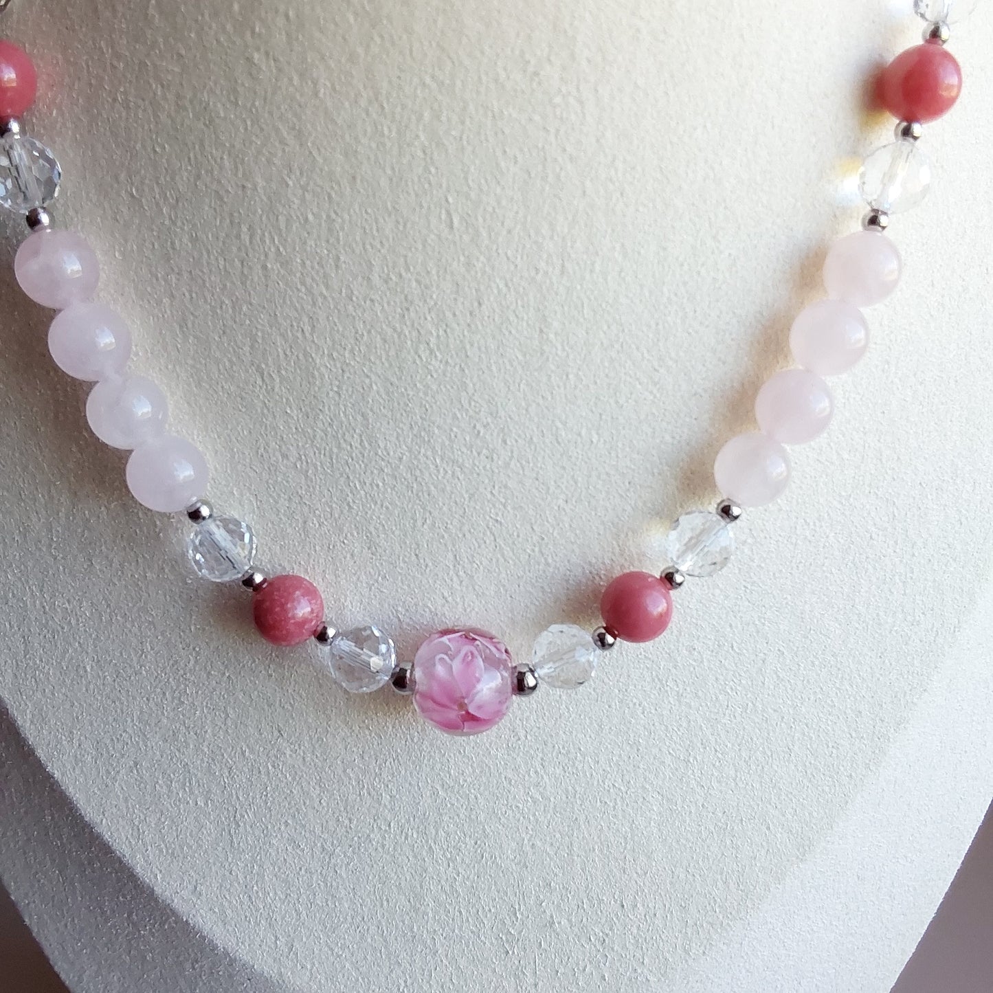 Collier Quartz rose / Thulite