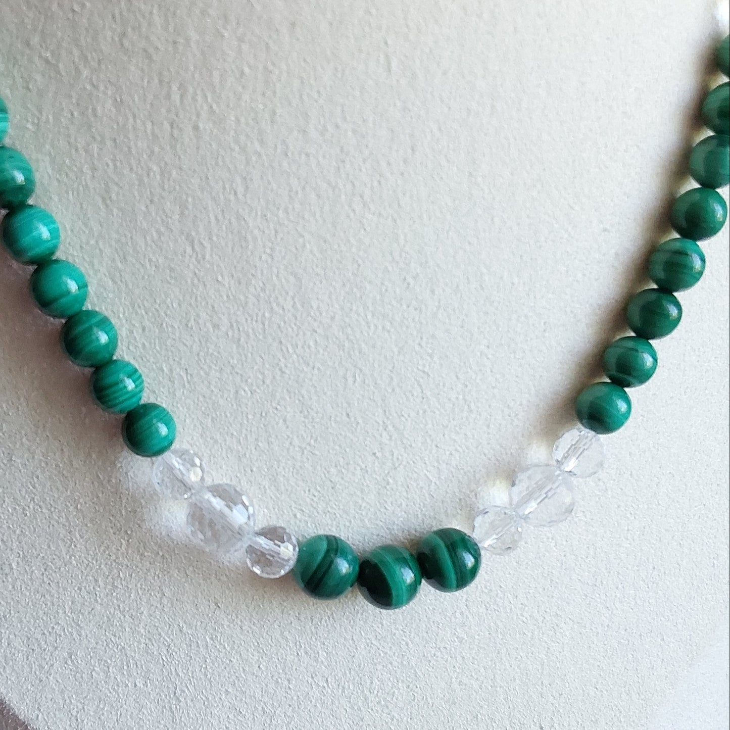 Collier Malachite /Cristal de roche