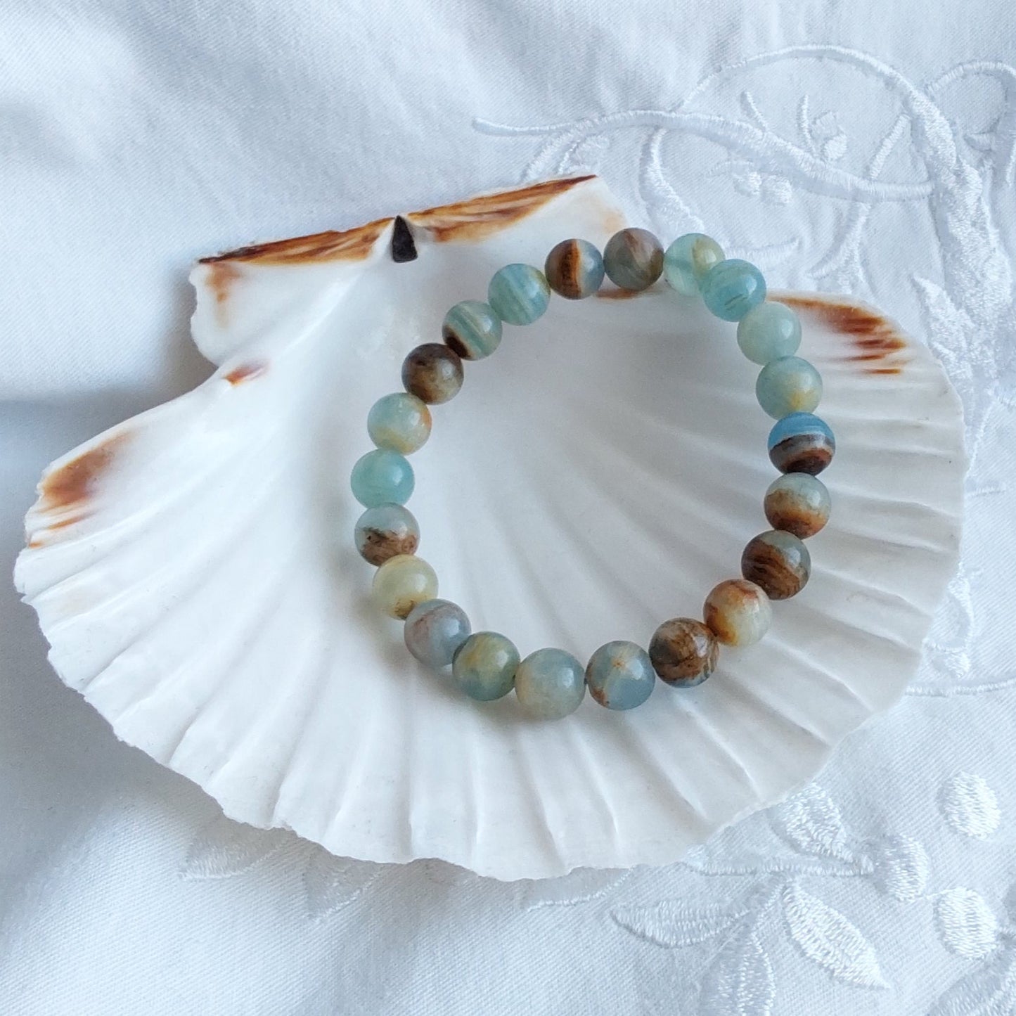 Bracelet Calcite Bleue Sur Gangue