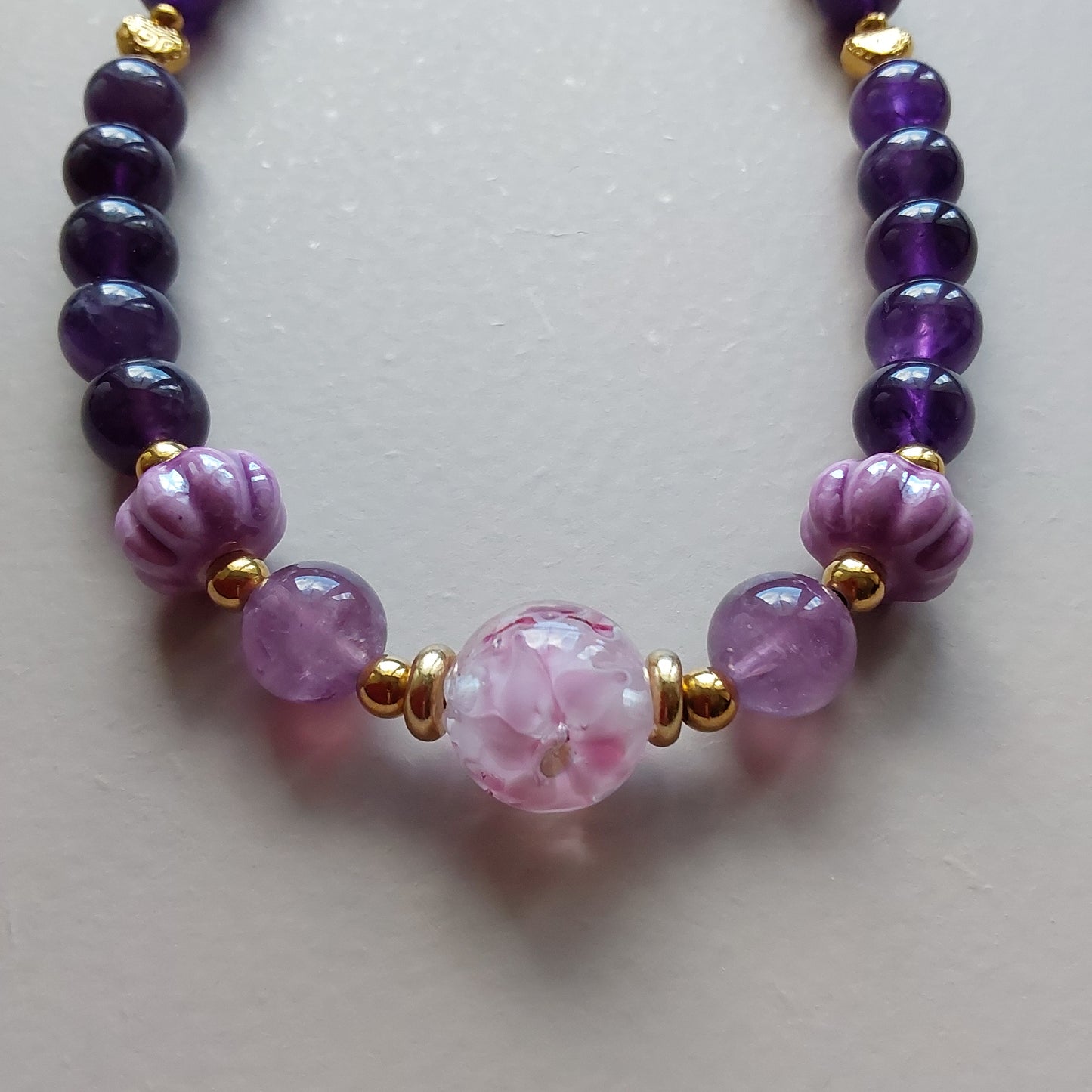 Collier Améthyste /Fluorite