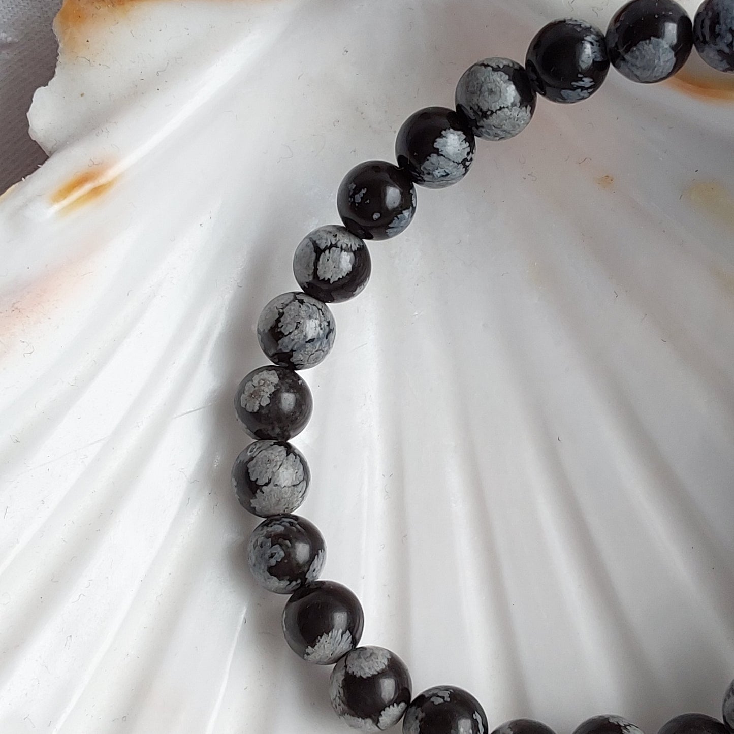 Bracelet Obsidienne Flocon de Neige