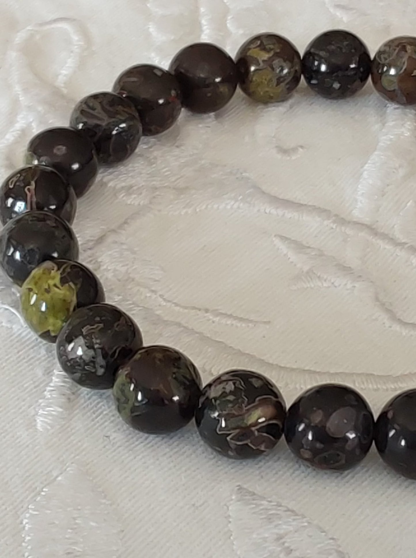 Bracelet Obsidienne Fleurie