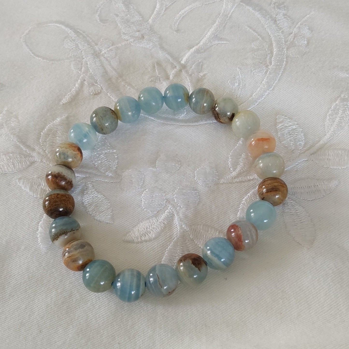 Bracelet Calcite Bleue Sur Gangue