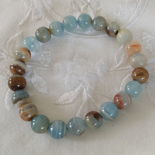 Bracelet Calcite Bleue Sur Gangue