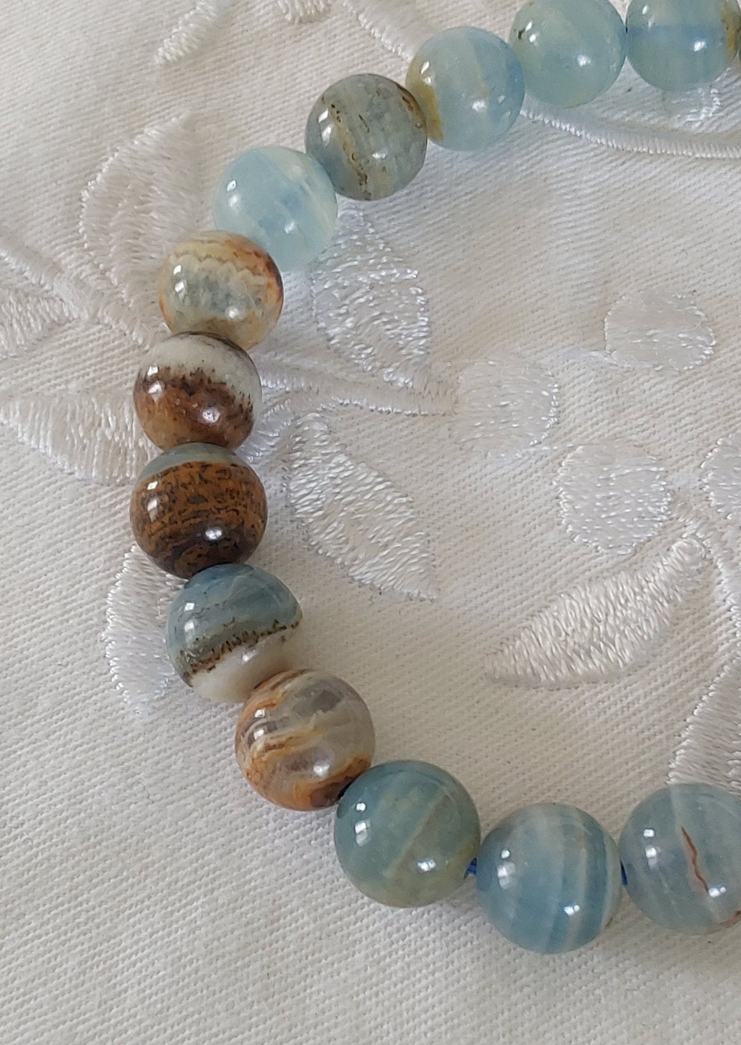 Bracelet Calcite Bleue Sur Gangue