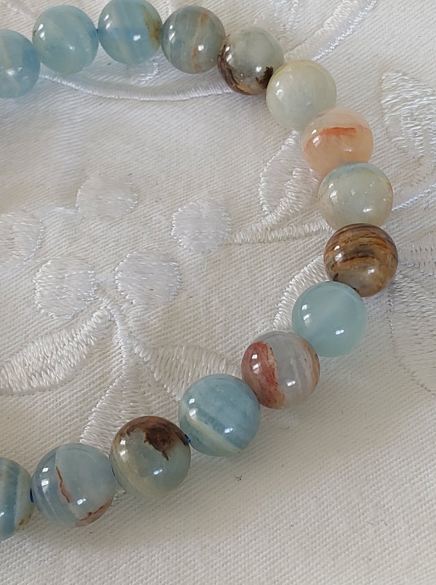 Bracelet Calcite Bleue Sur Gangue