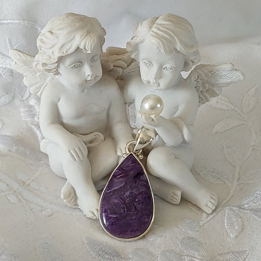 Pendentif  Charoite argent 925