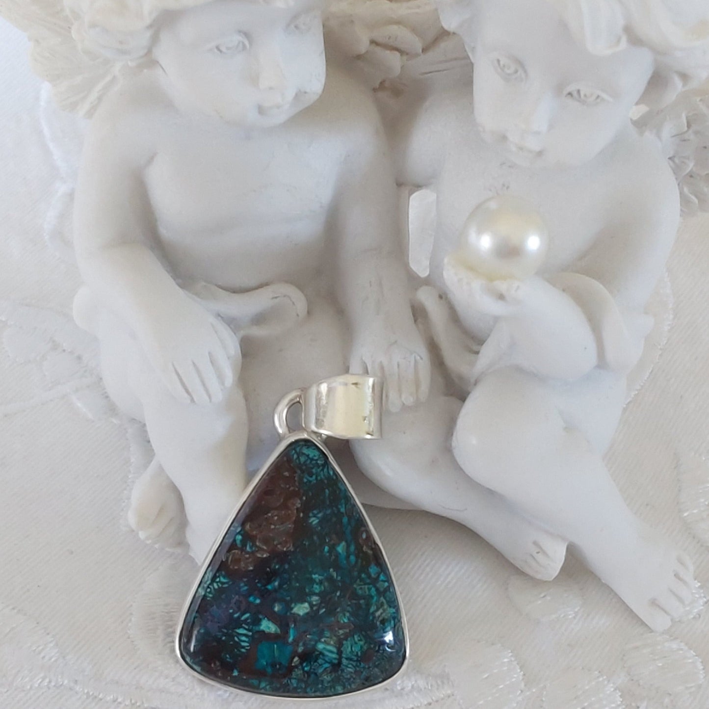 Pendentif Chrysocolle argent 925