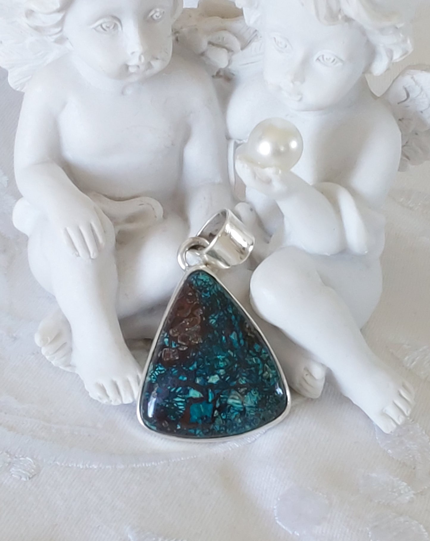 Pendentif Chrysocolle argent 925