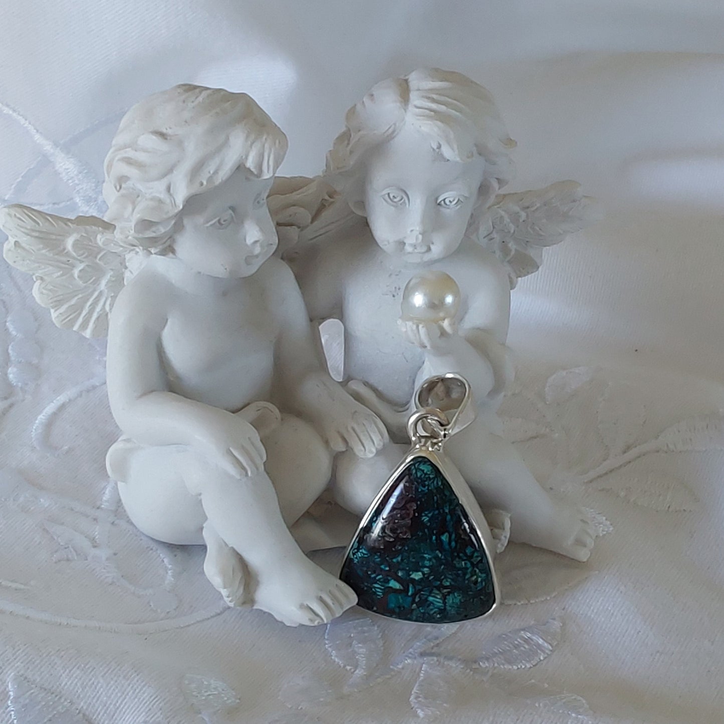 Pendentif Chrysocolle argent 925