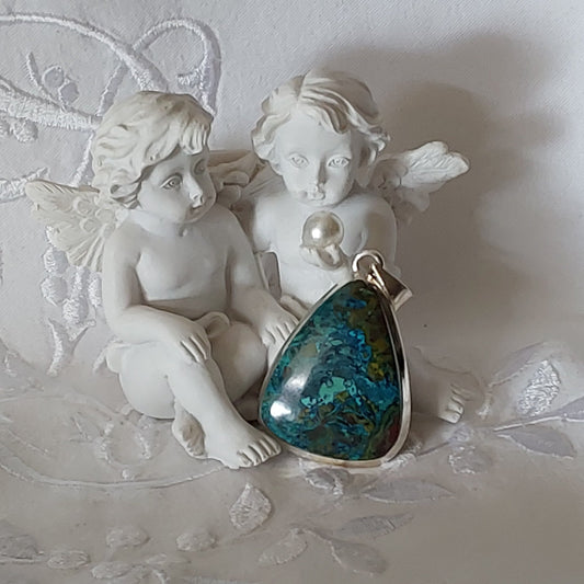 Pendentif Chrysocolle argent 925