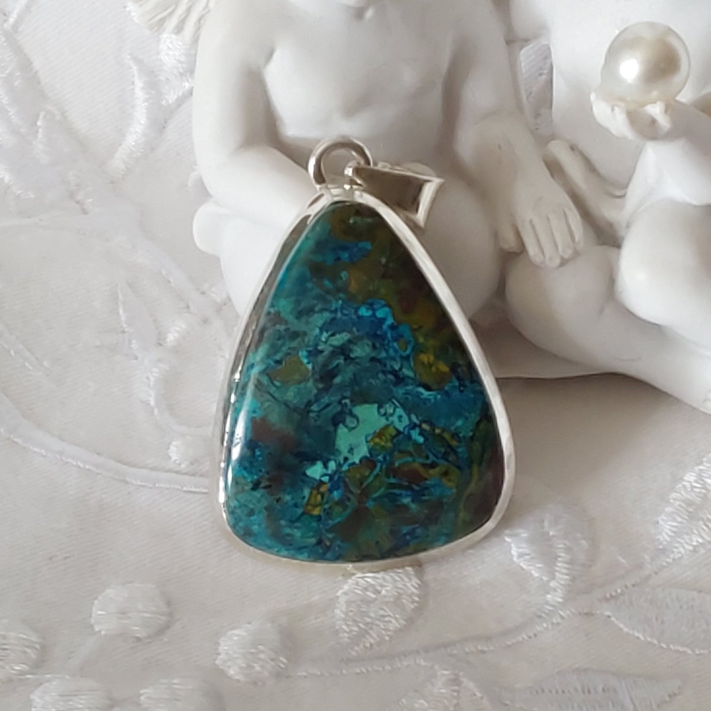 Pendentif Chrysocolle argent 925