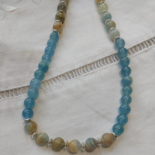 Collier Calcite Bleue