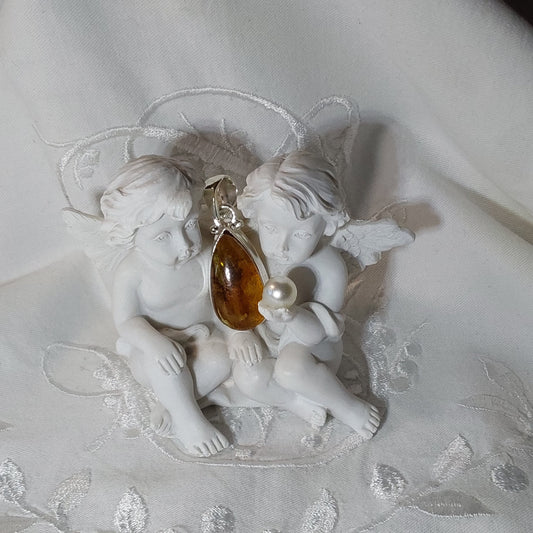 Pendentif Ambre Baltique argent 925