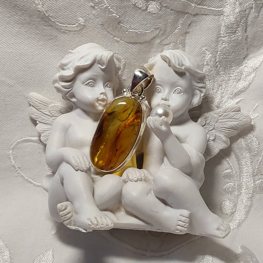 Pendentif Ambre Baltique argent 925