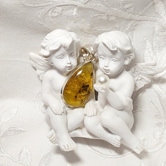 Pendentif Ambre Baltique argent 925