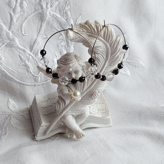 Boucles d'oreilles Spinelle Noire
