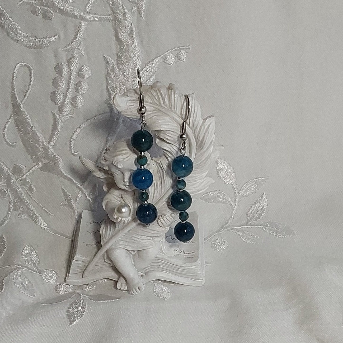 Boucles d'oreilles Apatite Bleue