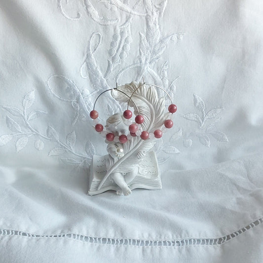 Boucles d'oreilles Rhodonite / Quartz Rose