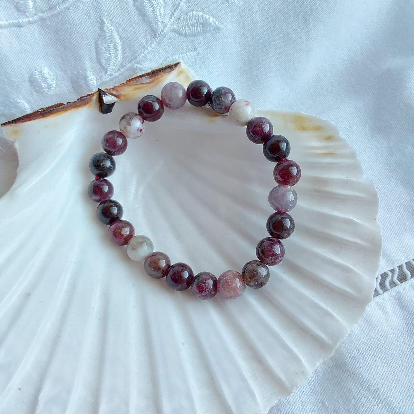 Bracelet Tourmaline Rose sur Quartz