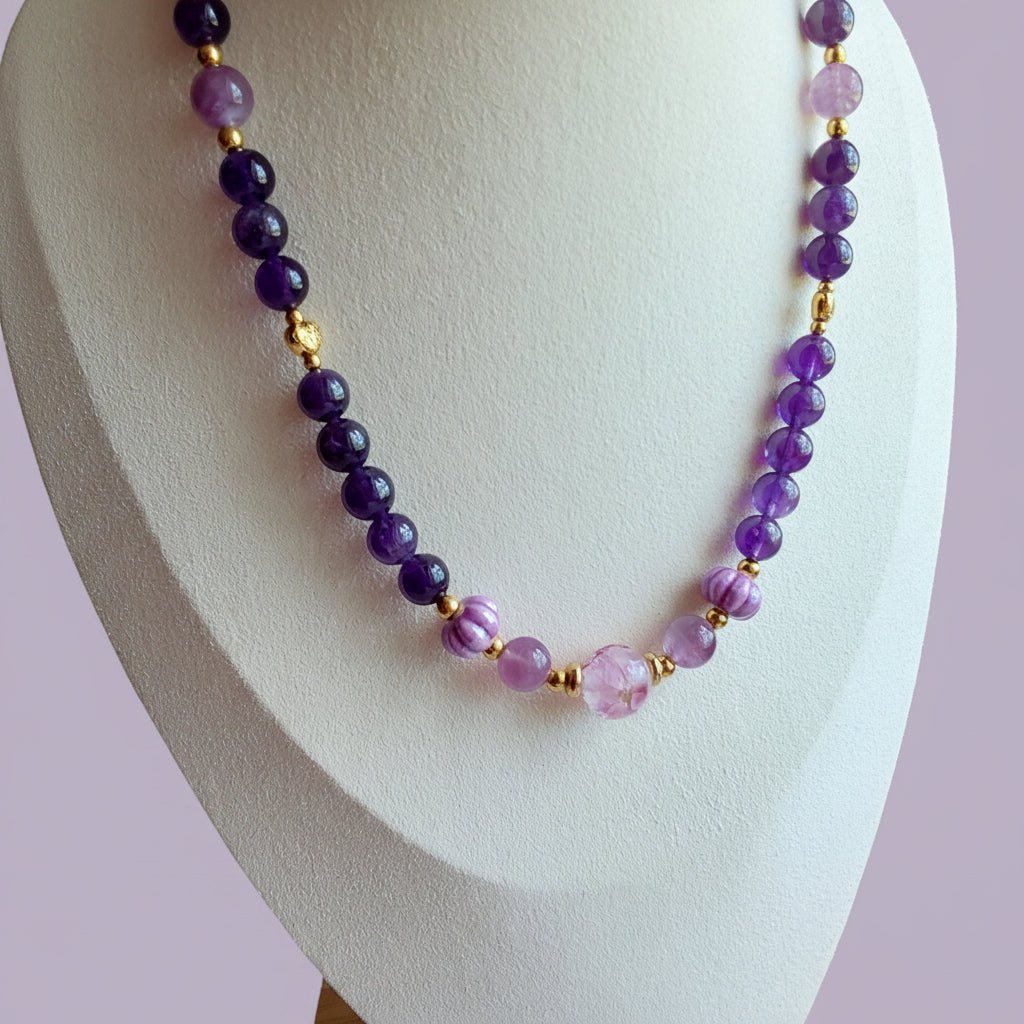 Collier Améthyste /Fluorite