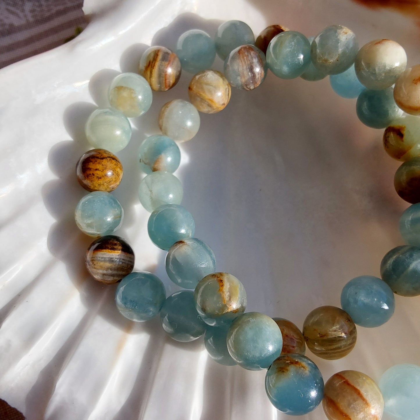 Bracelet Calcite Bleue Sur Gangue