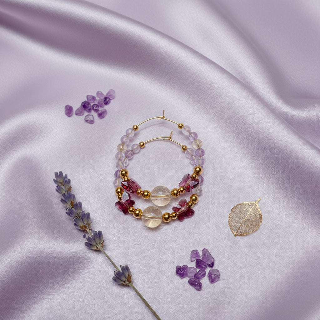 Créoles Amétrine / Citrine