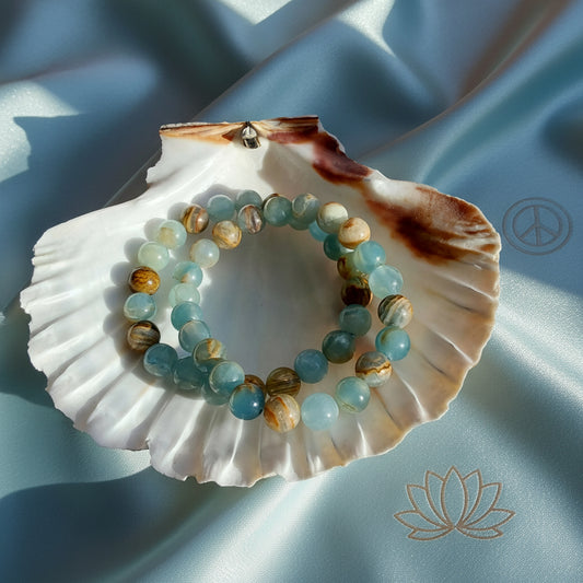 Bracelet Calcite Bleue Sur Gangue