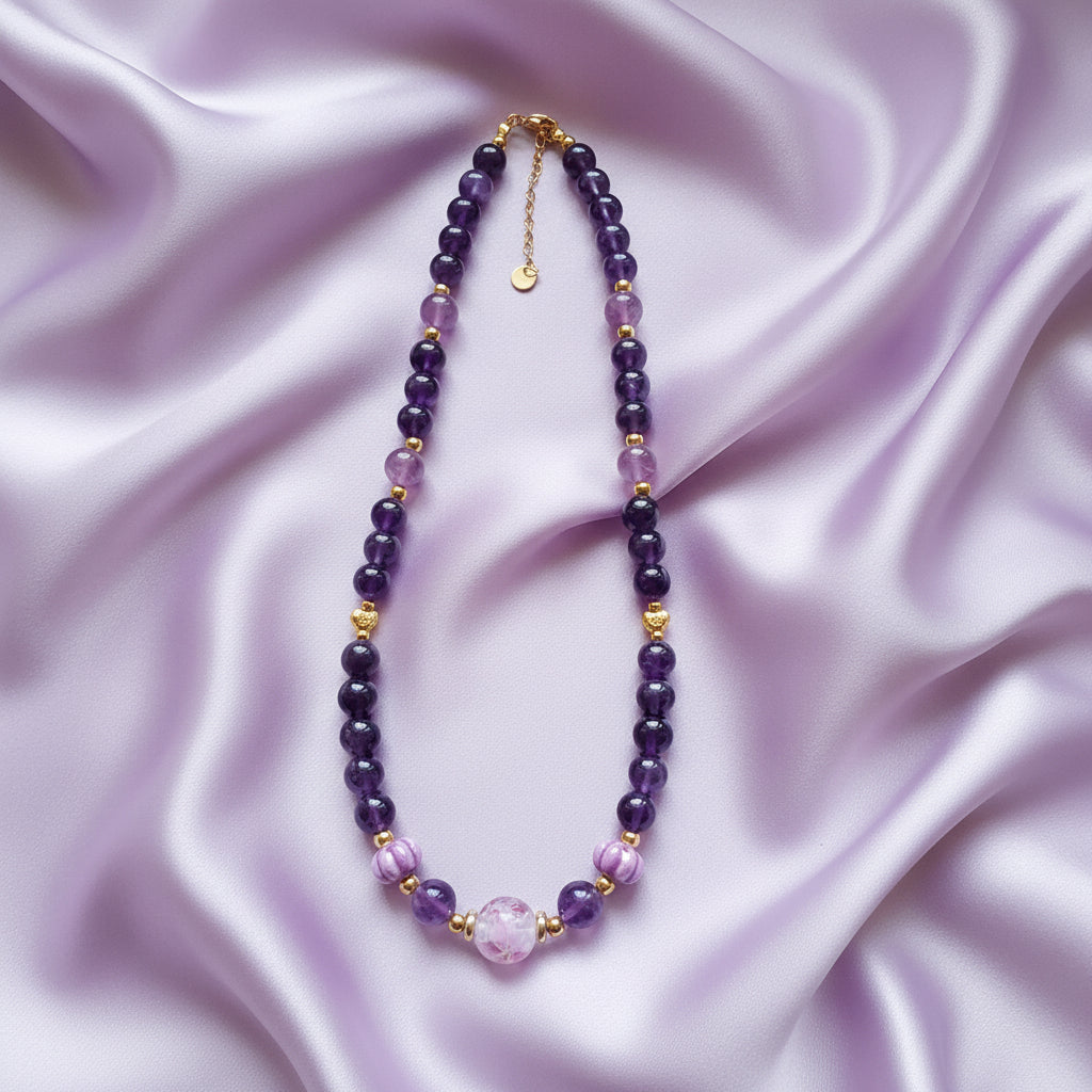 Collier Améthyste /Fluorite