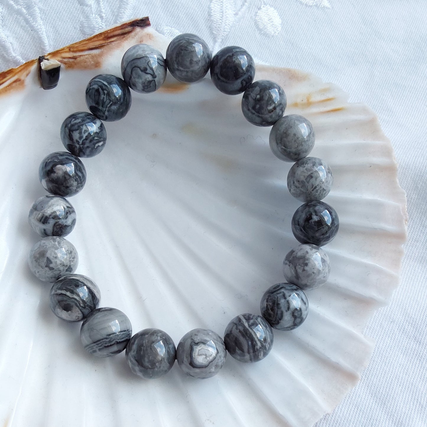 Bracelet Agate Crazy Lace Grise