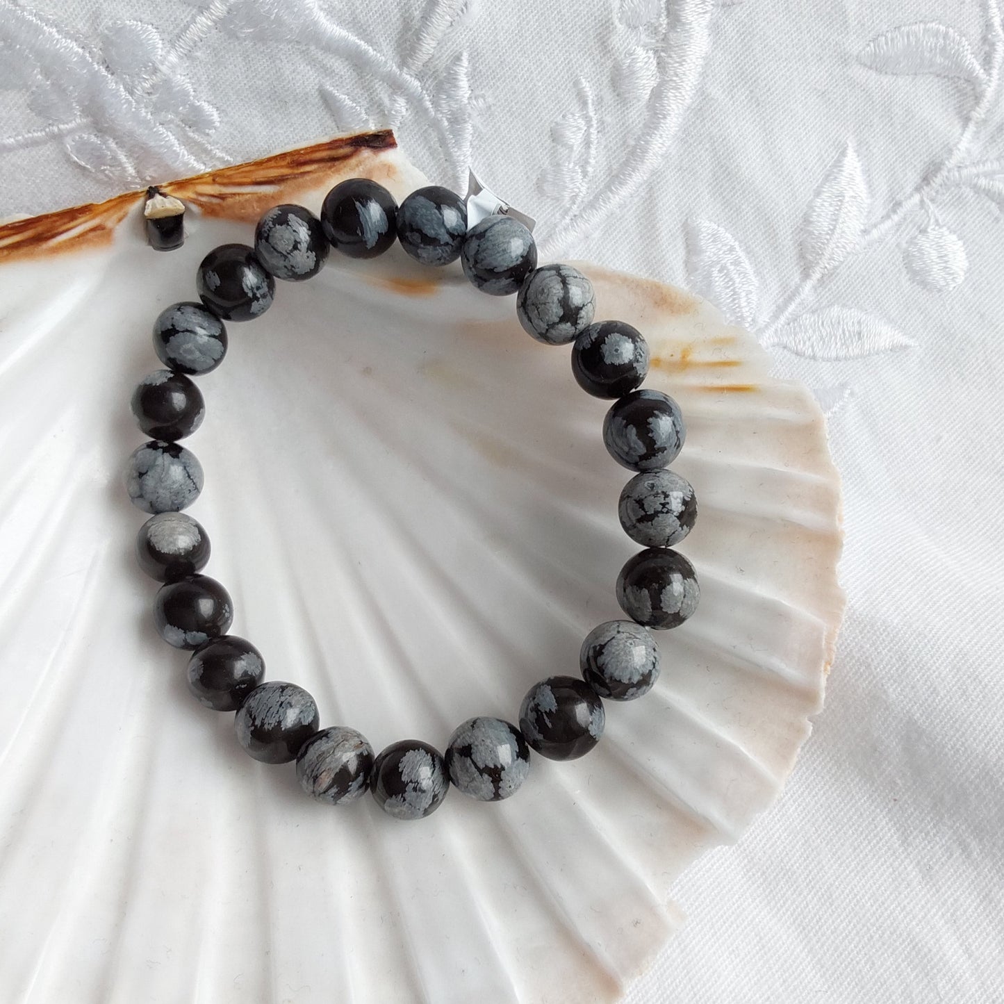 Bracelet Obsidienne Flocon de Neige