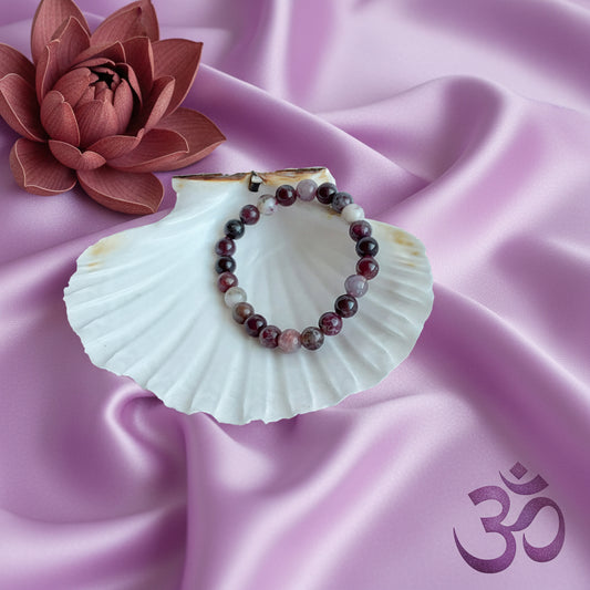 Bracelet Tourmaline Rose sur Quartz